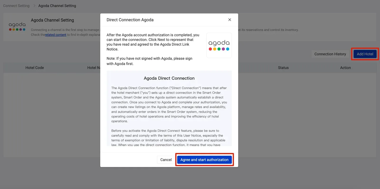 Agoda connection guide, connect Agoda with Smart Order PMS