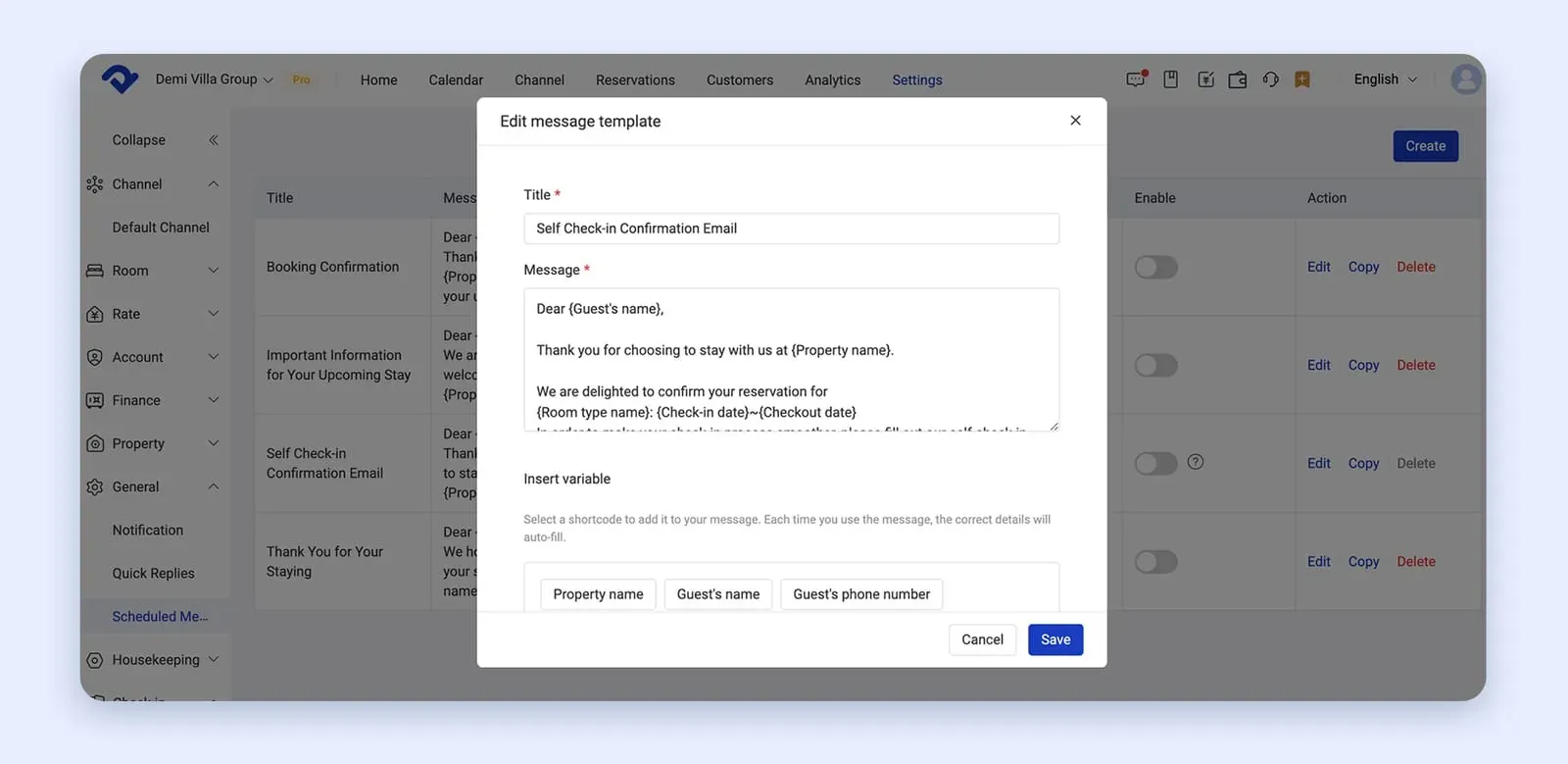 Smart Order - Scheduled Messages - Automate guest communication based on customizable rules