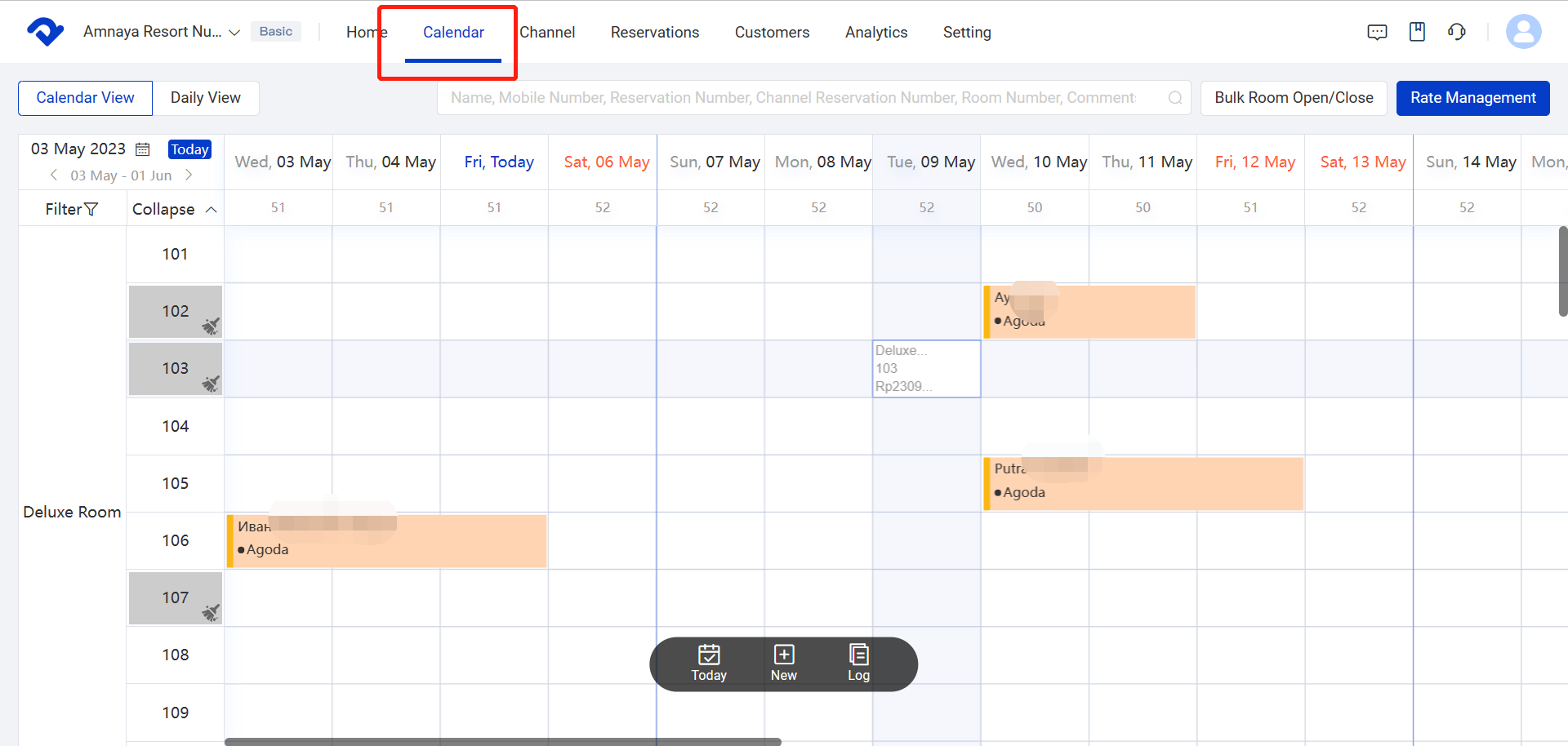 calendar view