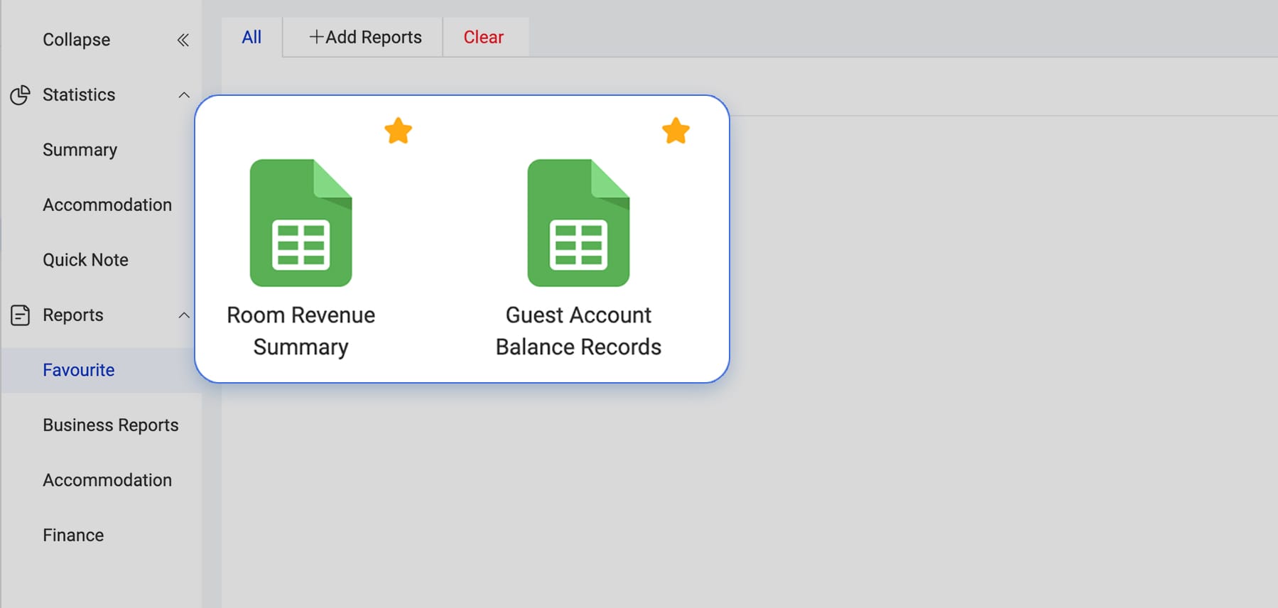 Revenue Report & Guest Ledger Report