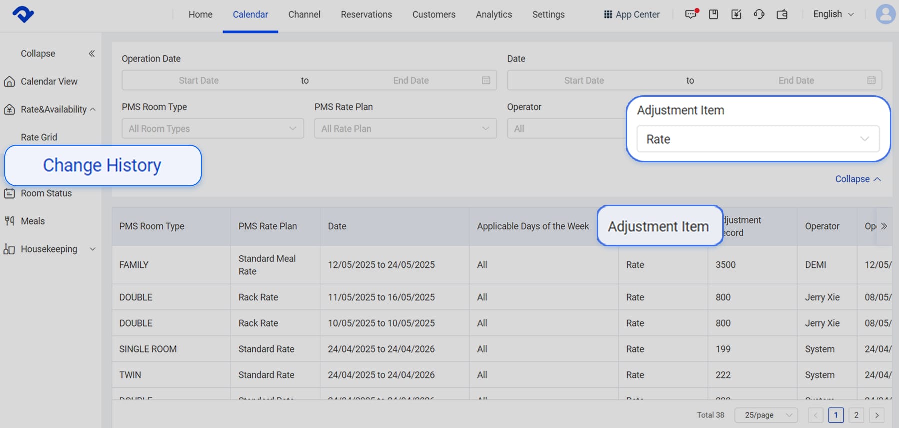Check Change History in the PMS