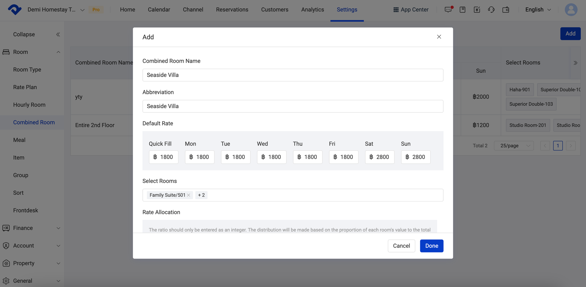 Create a Combined Room