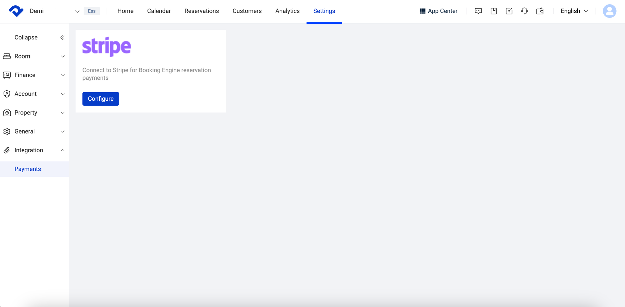 Configure Stripe in Integration - Payments