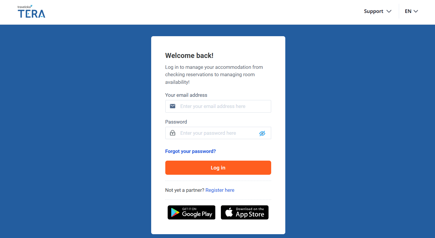 Traveloka TERA Login Page