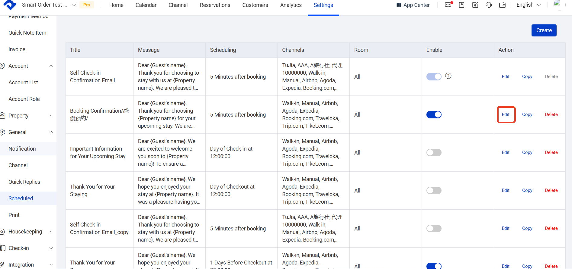 Edit an Automated Message