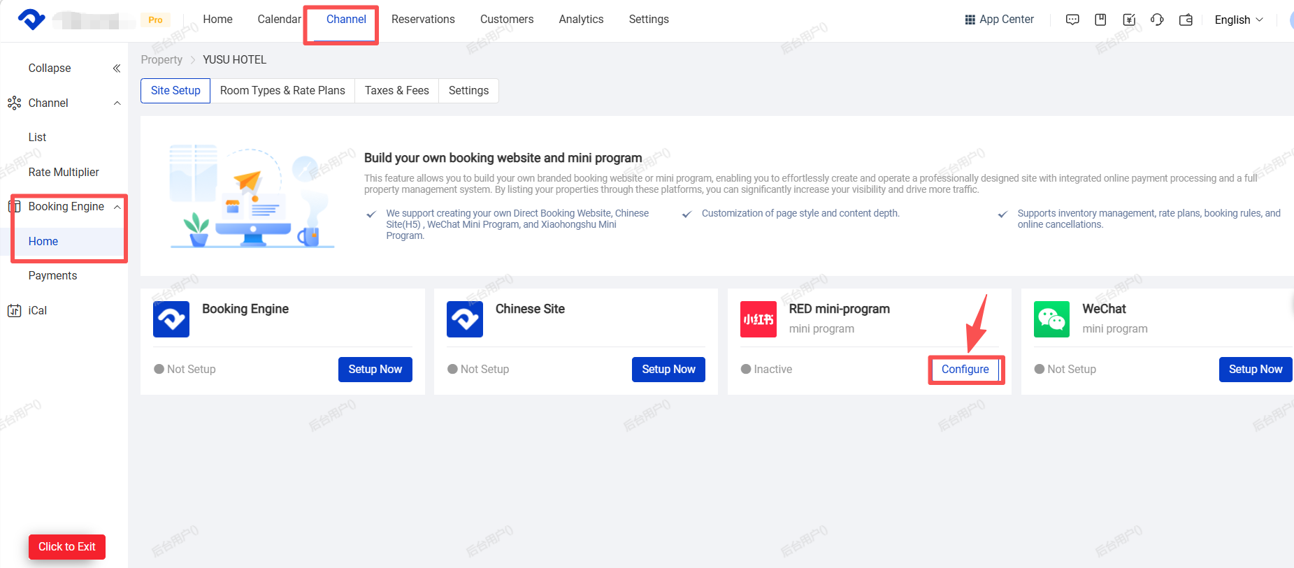Configure RED mini-program