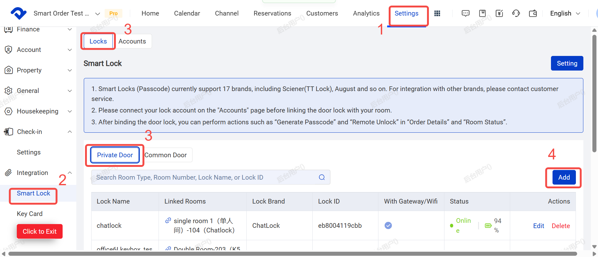 Link TT LOCK to Corresponding Rooms in PMS