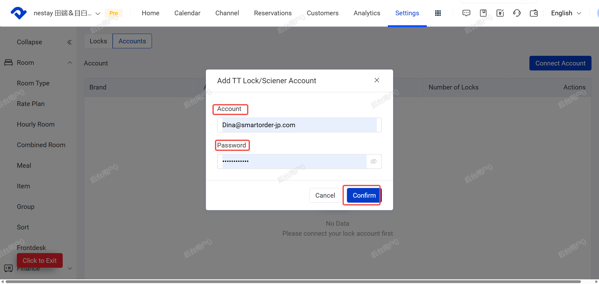 TT LOCK account & Password