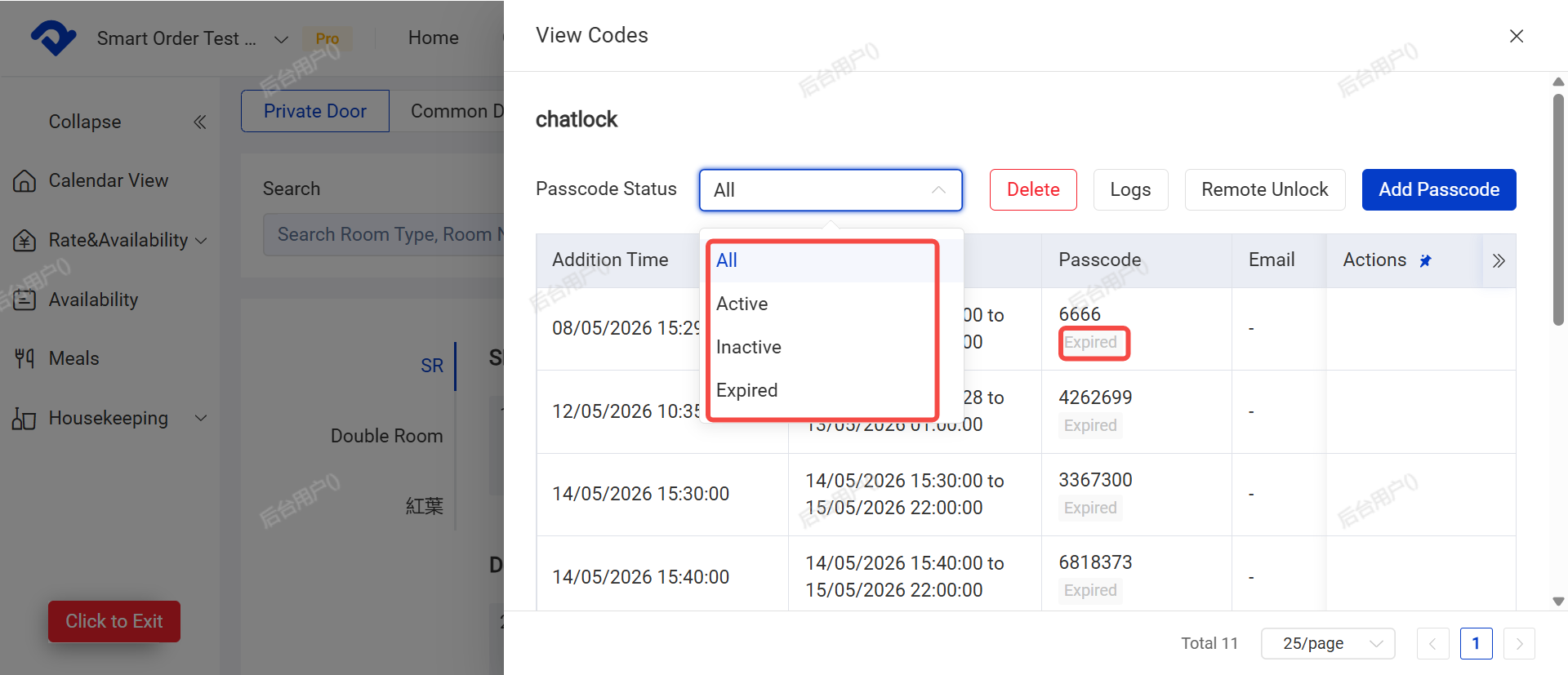 filter passwords by status