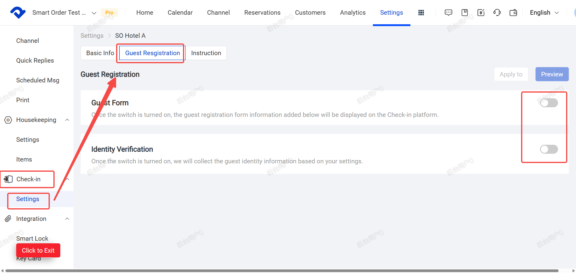 Guest Registration Settings