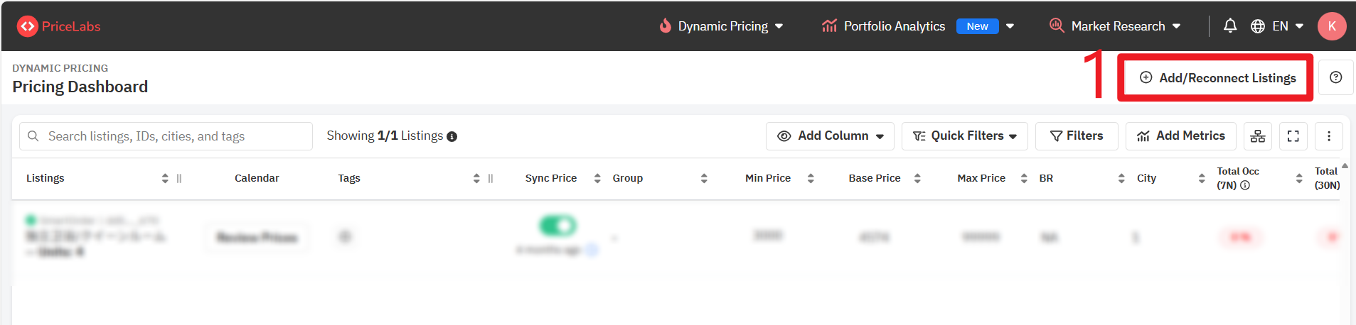 Add/ Reconnect Listings