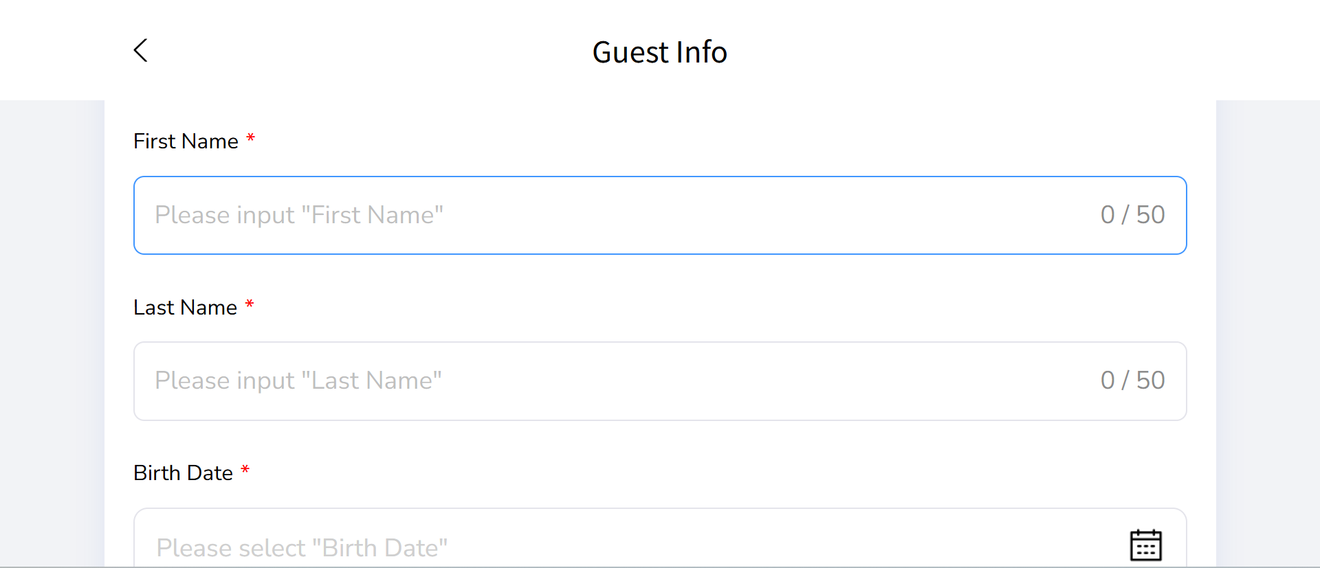 Fill out the Guest Registration Form.