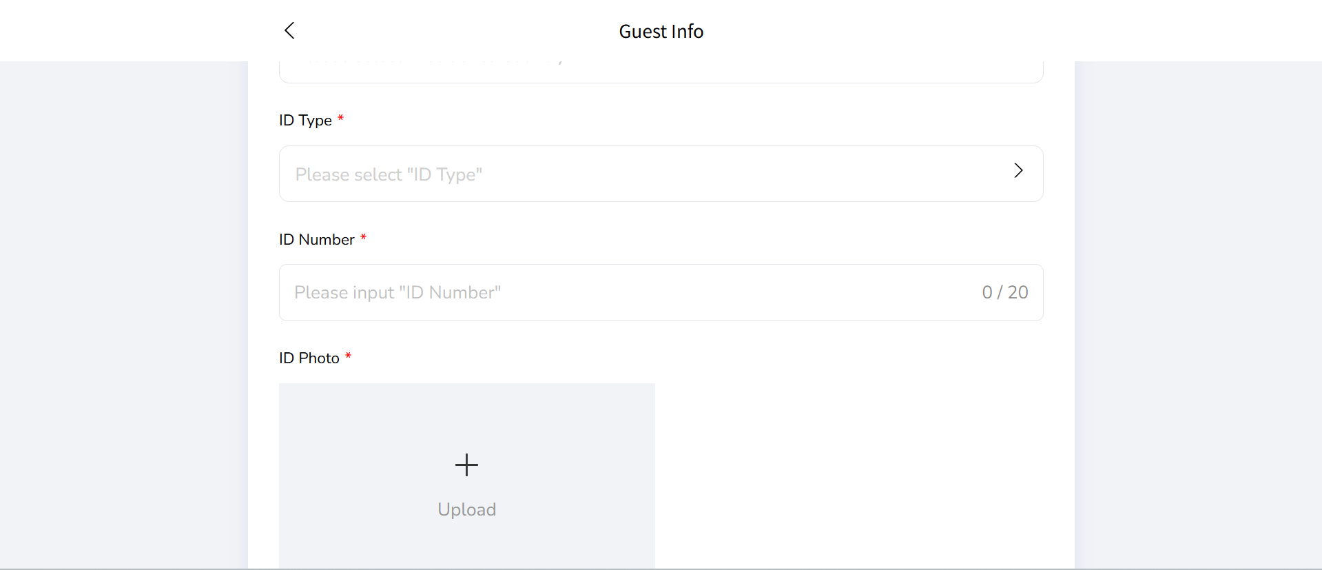 Fill the Guest info