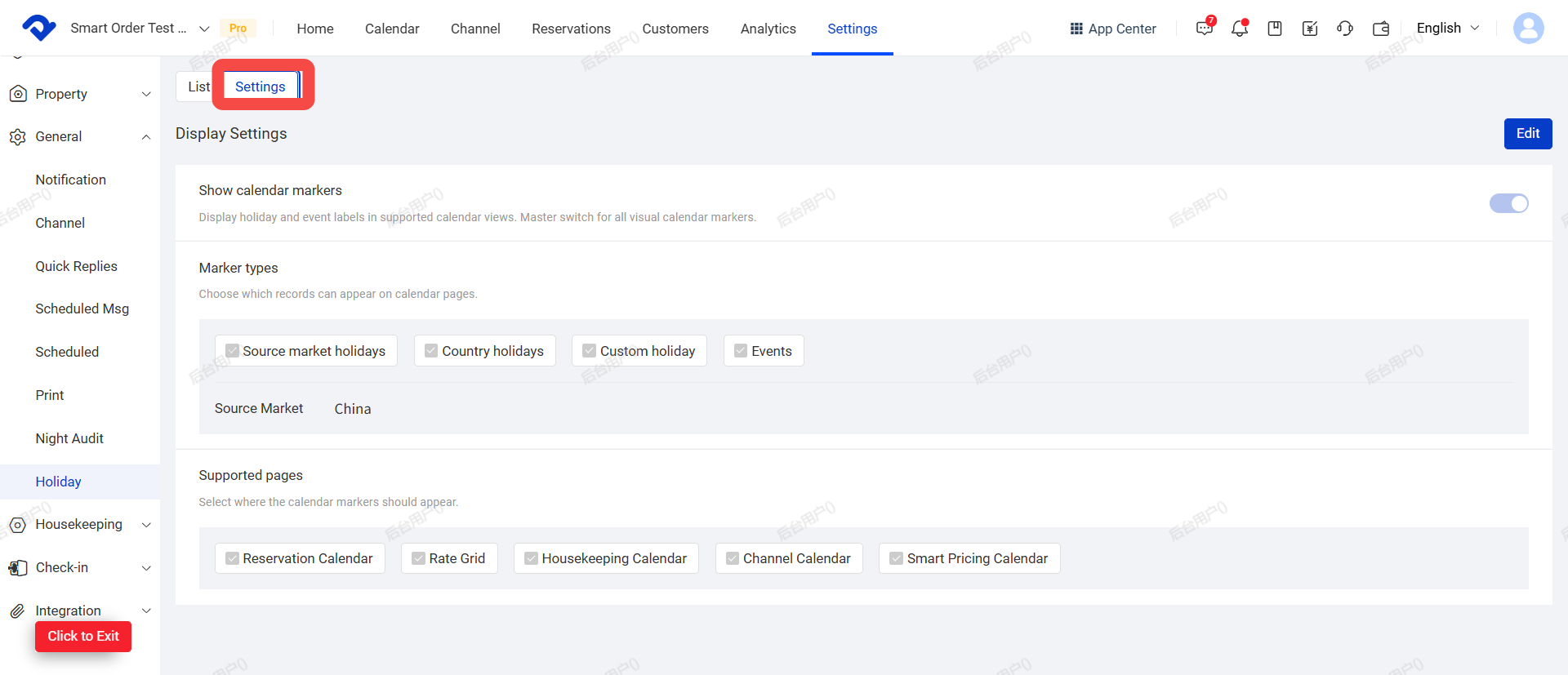 setting tab
