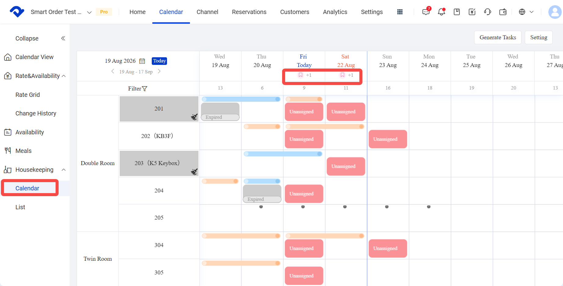 Housekeeping Calendar