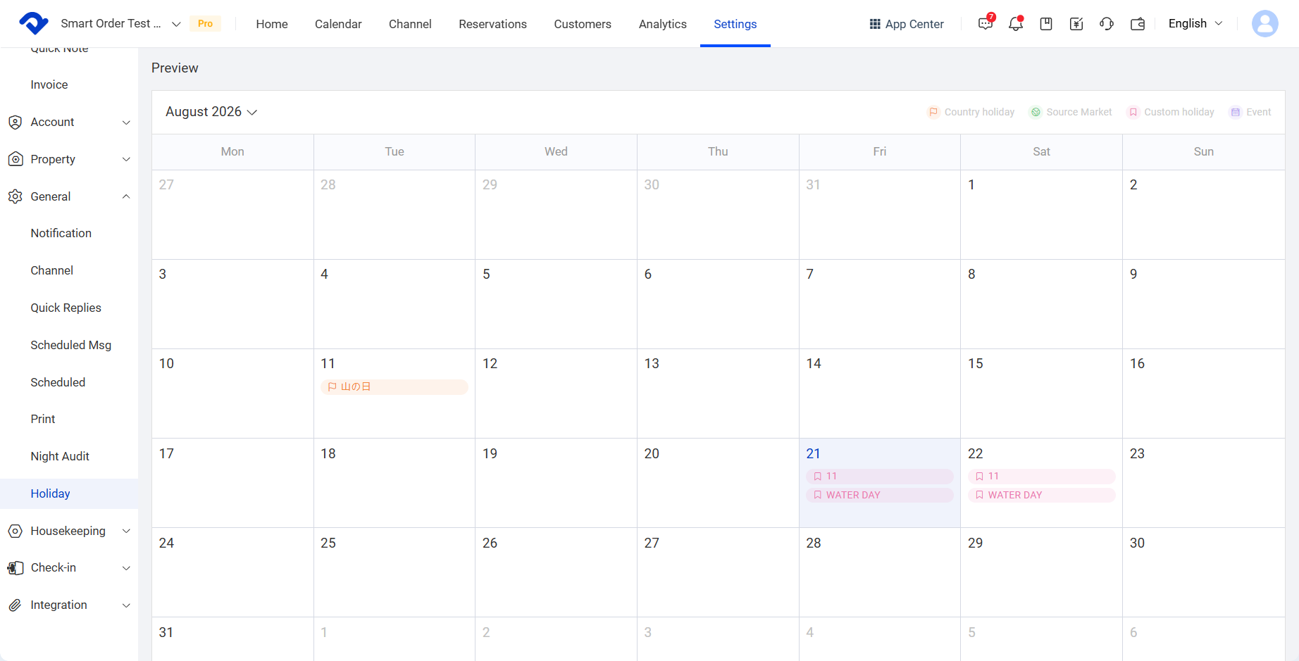 Preview Calendar