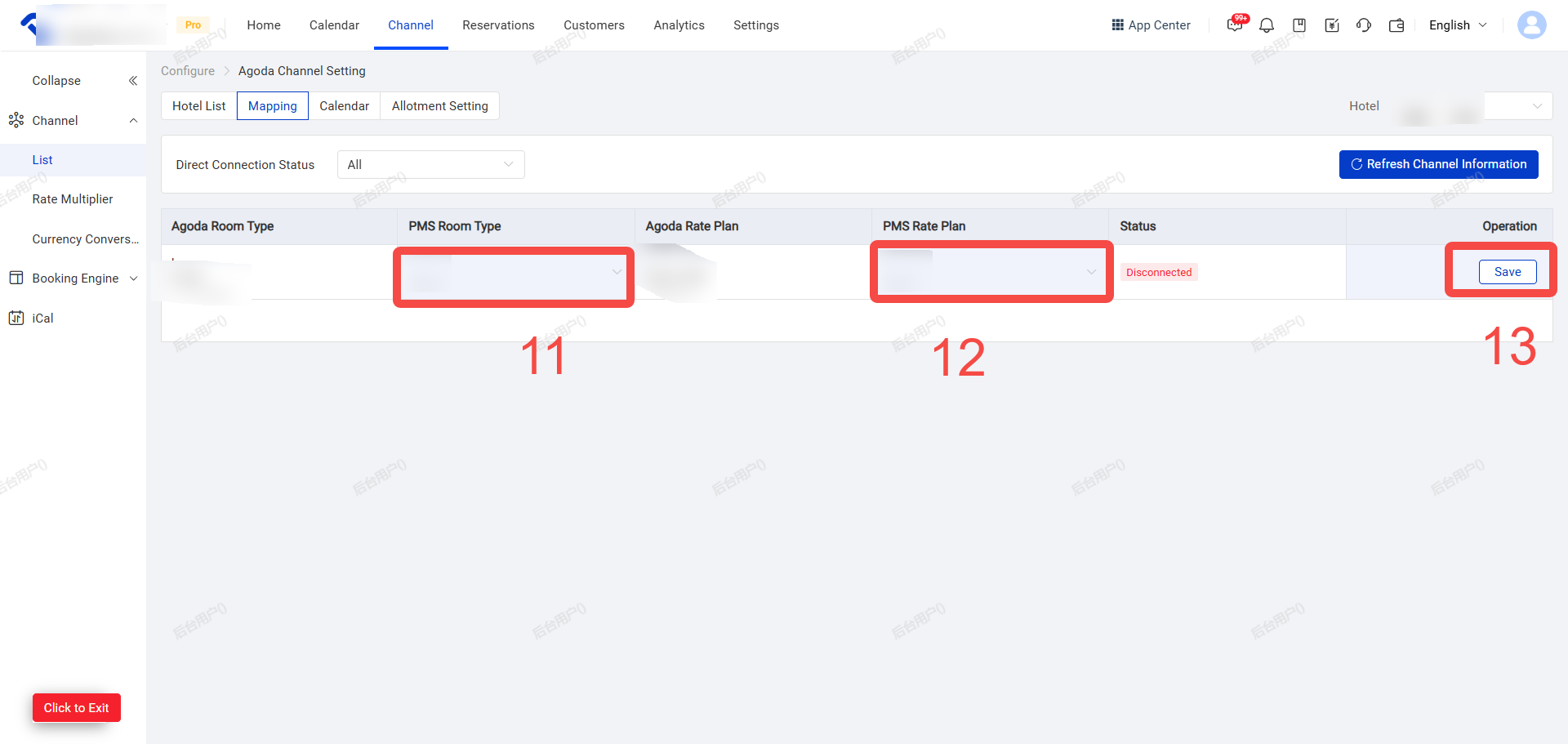 Complete Mapping in PMS and comfirm