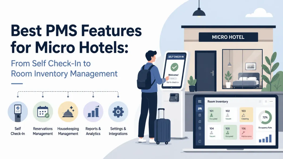 Best PMS Features for Micro Hotels: From Self Check-In to Room Inventory Management